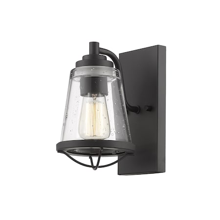 Z-Lite Mariner 1 Light Wall Sconce, Bronze And Clear Seedy 444-1S-BRZ